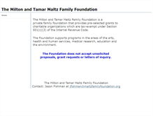 Tablet Screenshot of maltzfoundation.org